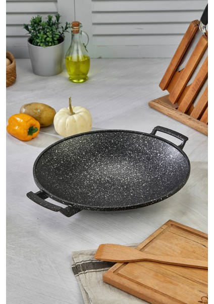 35 cm Döküm Granit Kaplama Saç Tava – Yanmaz Yapışmaz, Dayanıklı, Profesyonel Kullanım modelleri