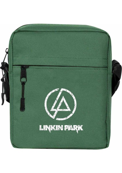 Linkin Park Logo Omuz Çantası Fermuarlı Yeşil Renk