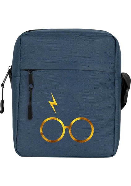 Harry P. Glasses Omuz Çantası Fermuarlı Lacivert Renk