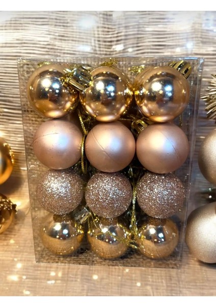 6'li Gold 5 cm Yılbaşı Topu, Noel Topu, Çam Ağacı Topu, Süs Topu modelleri