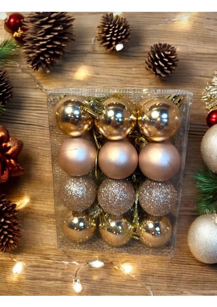 6'li Gold 5 cm Yılbaşı Topu, Noel Topu, Çam Ağacı Topu, Süs Topu fırsatları