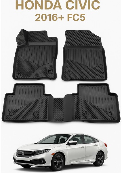 Honda Civic 2016+ Fc5 Uyumlu 3D Oto Paspas Premium fırsatları