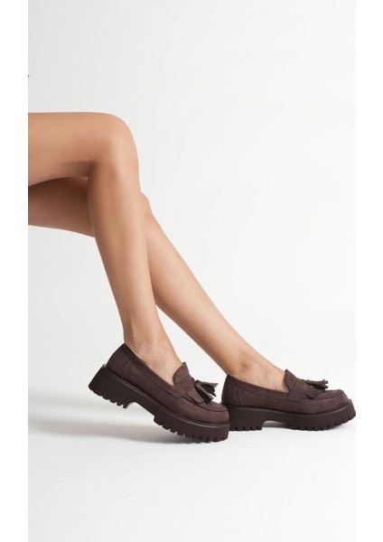 Anim Kadın Günlük Acı Kahve Süet Loafer Ayakkabı fiyatları