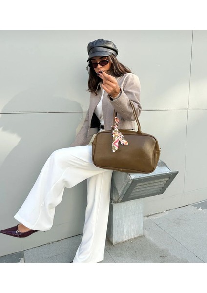 Vıntage Model Kadın El ve Omuz Çantası Suni Deri Fularlı fiyatları