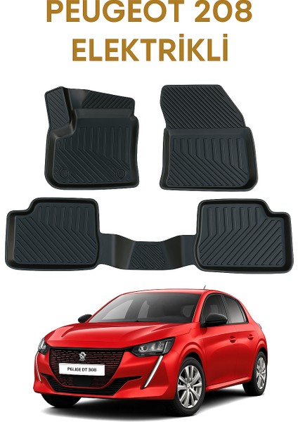 Peugeot 208 Elektrikli Uyumlu 3D Oto Paspas Premium