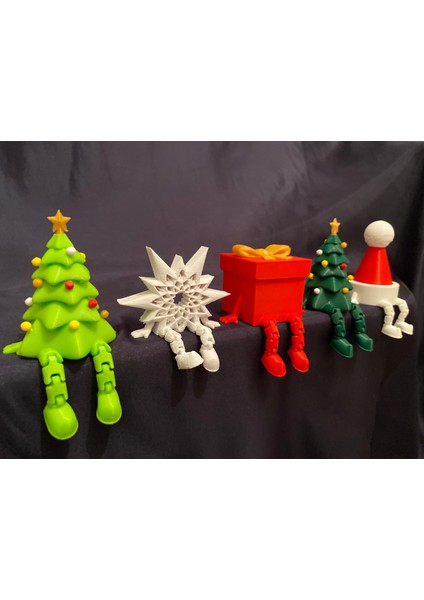 Yılbaşı Temalı Dekor Figürleri 5’li Set – Ağaç, Şapka, Hediye Kutusu ve Yıldız Yeni Yıl fırsatları