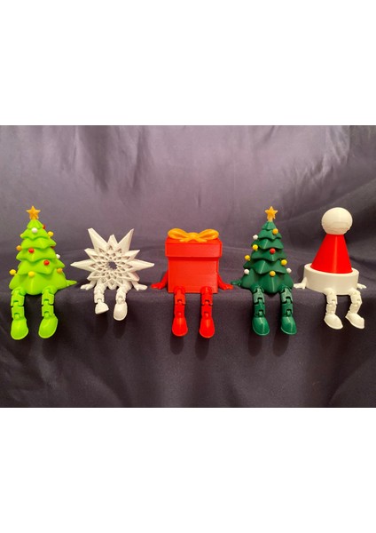Yılbaşı Temalı Dekor Figürleri 5’li Set – Ağaç, Şapka, Hediye Kutusu ve Yıldız Yeni Yıl indirimleri