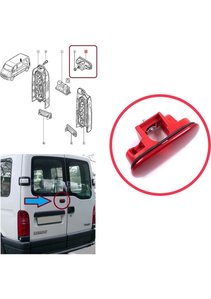 Renault Master Mk2 Mascott Opel Movano A Nissan Interstar X70 Için Arka Kapı 3. Ek Fren Stop Lambası fırsatları