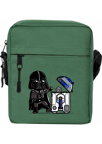 Darth Vader R2D2 Trashcan Omuz Çantası Fermuarlı Yeşil Renk
