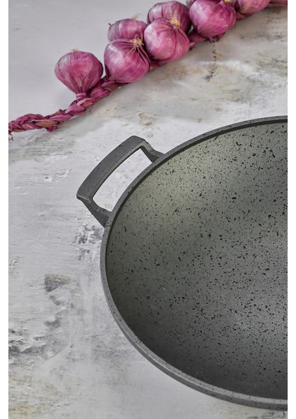 35 cm Döküm Granit Kaplama Saç Tava – Yanmaz Yapışmaz, Dayanıklı, Profesyonel Kullanım modelleri