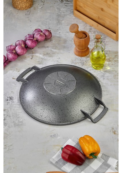 35 cm Döküm Granit Kaplama Saç Tava – Yanmaz Yapışmaz, Dayanıklı, Profesyonel Kullanım fırsatları