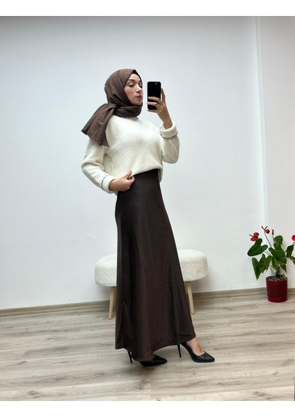 Çam Kesim Lastikli Saten Uzun Etek fiyatları