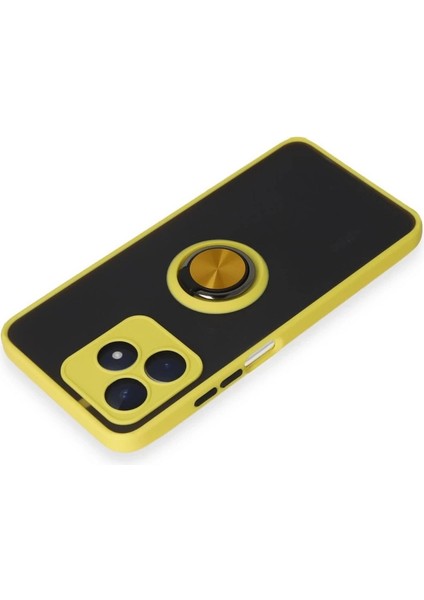 Realme C53 Kılıf Montreal Yüzüklü Silikon Kapak - Sarı modelleri