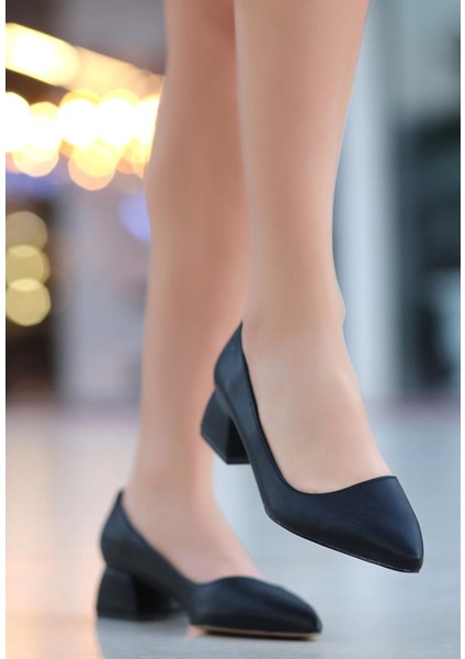 Xmpdby Desniy Siyah Cilt Topuklu Ayakkabı (Numara: 38)