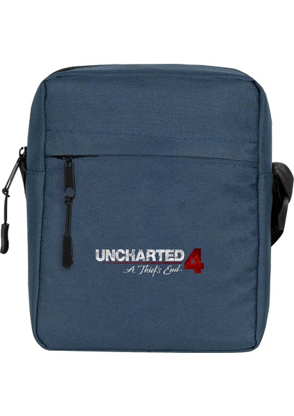 Uncharted 4 Logo Omuz Çantası Fermuarlı Lacivert Renk