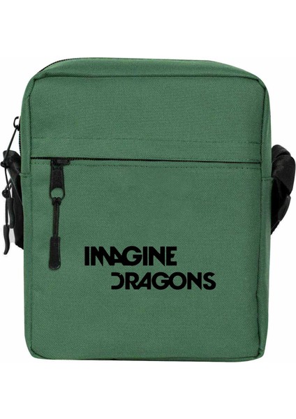 Imagine Dragons Logo Omuz Çantası Fermuarlı Yeşil Renk