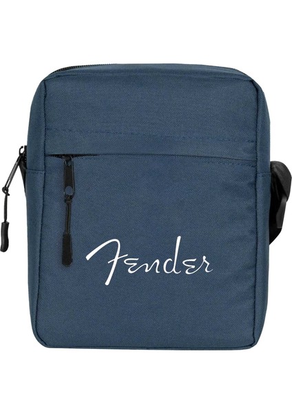 Fender Logo Omuz Çantası Fermuarlı Lacivert Renk