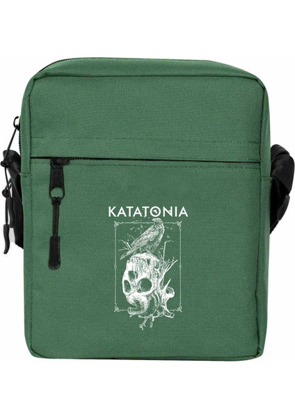 Katatonia Crow Omuz Çantası Fermuarlı Yeşil Renk