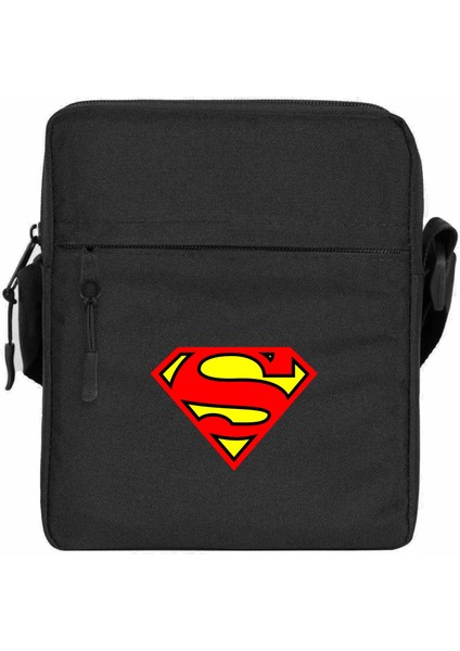 Super-Man Klasik Omuz Çantası Fermuarlı Siyah Renk
