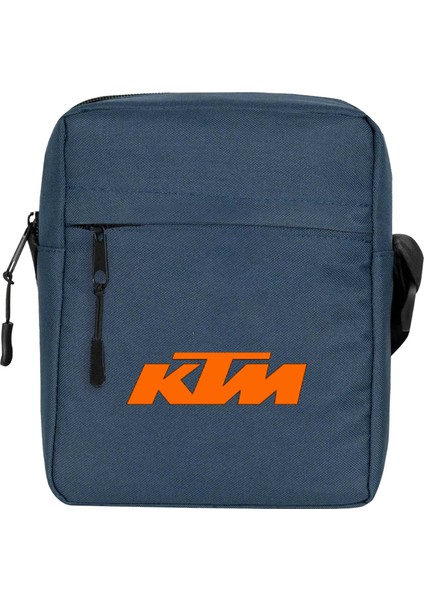 Ktm Motocycle Orange Logo Omuz Çantası Fermuarlı Lacivert Renk