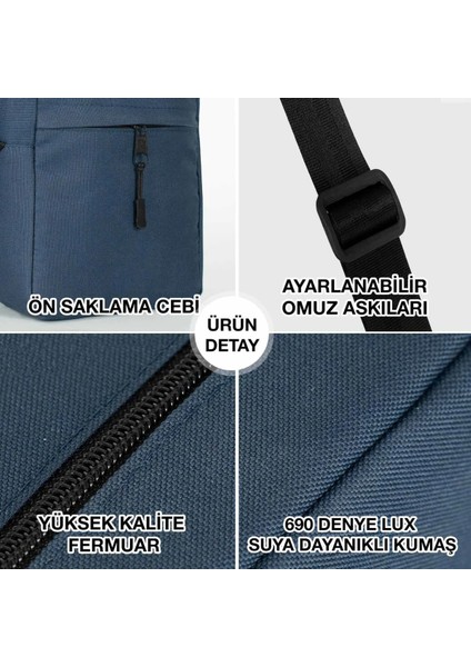 T. Motorcycles Ltd Omuz Çantası Fermuarlı Lacivert Renk indirimleri