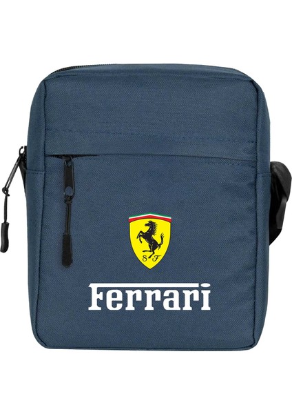Ferari In Italy Omuz Çantası Fermuarlı Lacivert Renk