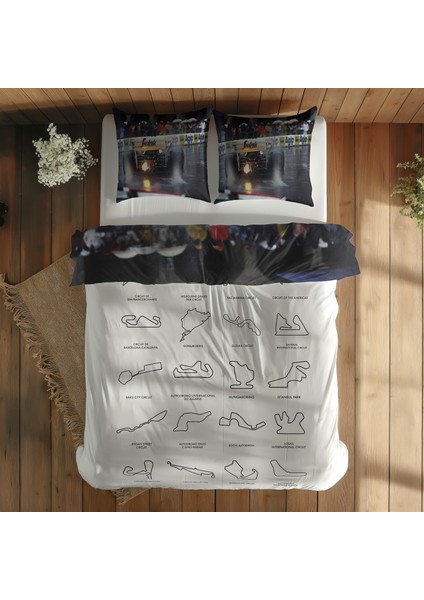 All Tracks White / Rain Man Çift Taraflı Nevresim Takımı - 200 cm x 220 cm fiyatları