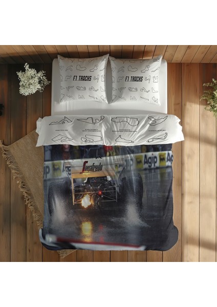 All Tracks White / Rain Man Çift Taraflı Nevresim Takımı - 200 cm x 220 cm indirimleri