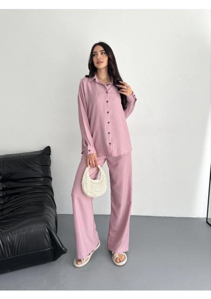 Gömlek Pantolon Ikili Takım - Toz Pembe fiyatları