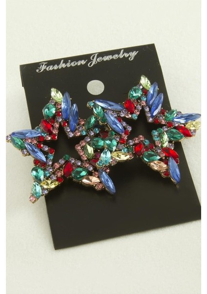 Yıldız Taşlı Model Küpe