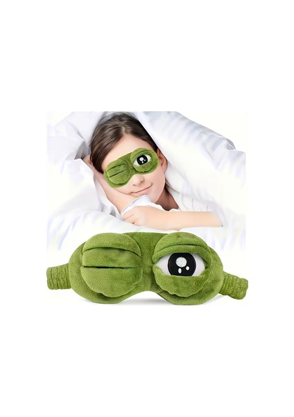 Süper Yumuşak Kurbağa Uyku Maskesi | Rahat Seyahat ve Şekerleme Göz Bandı (1 Adet)
