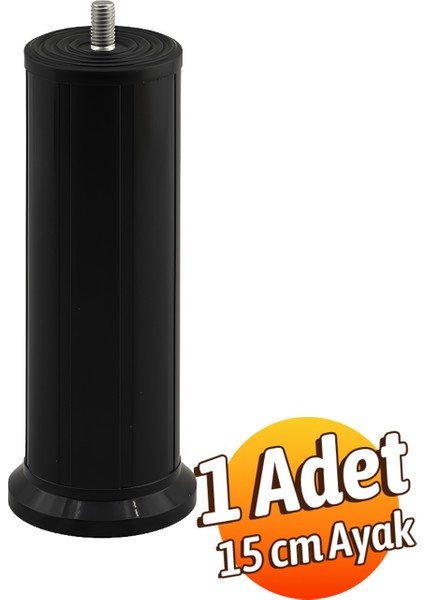 Keson 15 cm Siyah Plastik Mobilya Baza Tv Ünitesi Yükseltme Ayağı Robot Süpürge Uyumlu