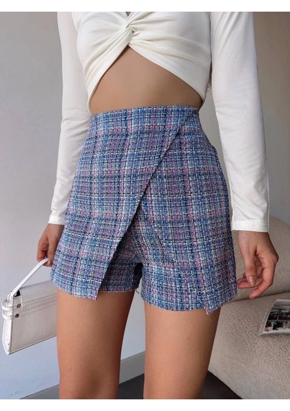 Xmpdby Kapaklı Tüvit Şort Etek Mavi (Beden: L) fiyatları