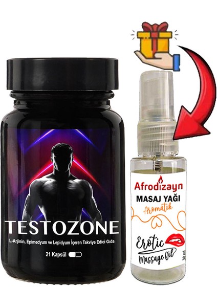 : 1 Adet Erkeklere Özel L-Argininli Epimedyumlu Lepidyumlu 21LI Formül + 30 ml Afrodizayn Masaj Yağı