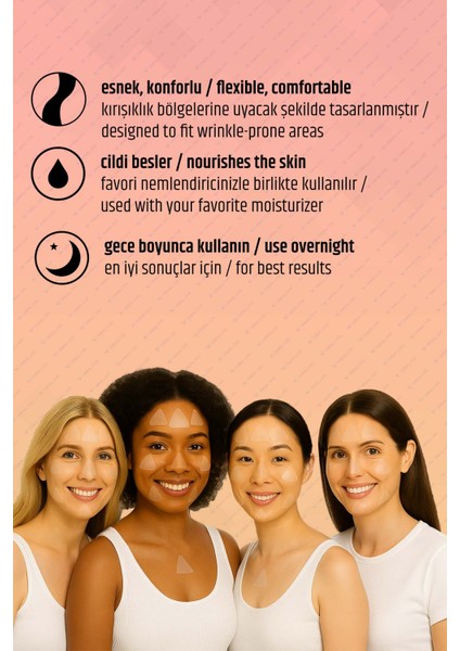 Yüz Bandı 72’li Şeffaf Kırışıklık ve Kaz Ayağı Için Yüz Germe Bantları Wrinkle Patch Seti fiyatları