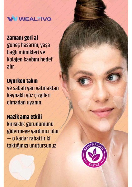 Yüz Bandı 72’li Şeffaf Kırışıklık ve Kaz Ayağı Için Yüz Germe Bantları Wrinkle Patch Seti modelleri