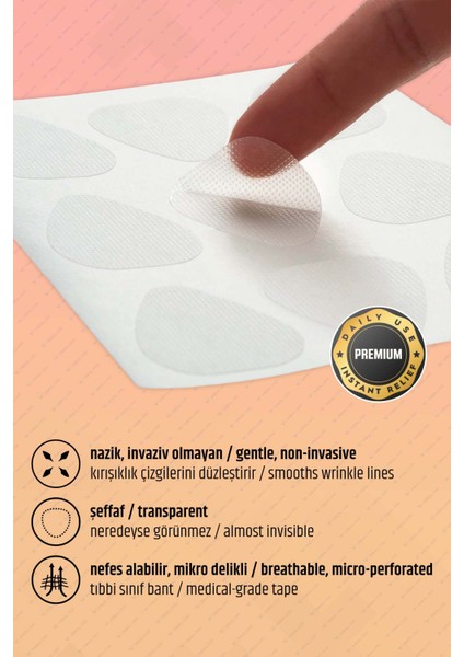 Yüz Bandı 72’li Şeffaf Kırışıklık ve Kaz Ayağı Için Yüz Germe Bantları Wrinkle Patch Seti