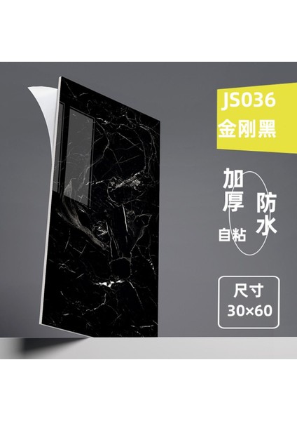 Siyah Mermer Desen Yapışkanlı Pvc Duvar Kaplama Mutfak Banyo Sticker 30*60CM (6 Adet) 1,08MT2