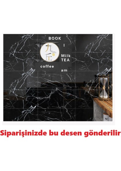 Siyah Mermer Desen Yapışkanlı Pvc Duvar Kaplama Mutfak Banyo Sticker 30*60CM (6 Adet) 1,08MT2 modelleri