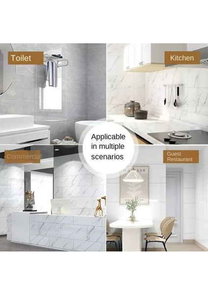 Siyah Mermer Desen Yapışkanlı Pvc Duvar Kaplama Mutfak Banyo Sticker 30*60CM (6 Adet) 1,08MT2 indirimleri