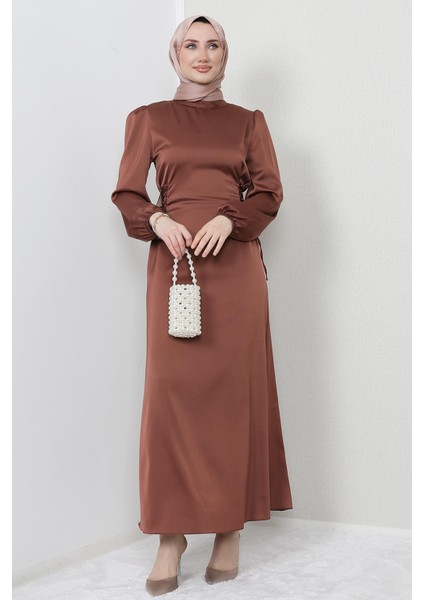 Sahra Tesettür Elbise Bakır
