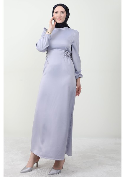 Sahra Tesettür Elbise Gri modelleri