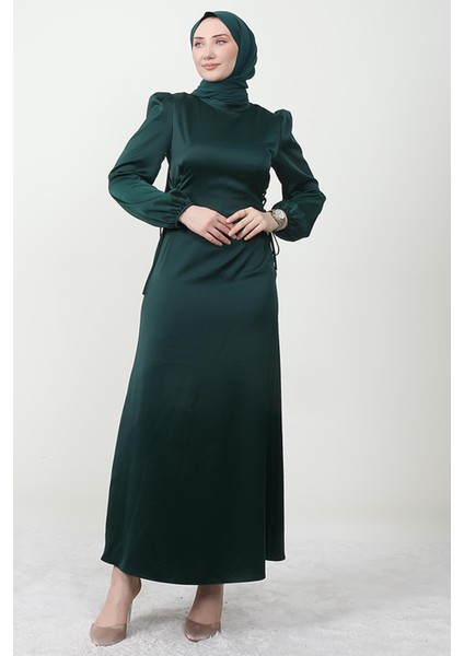 Sahra Tesettür Elbise Zümrüt modelleri