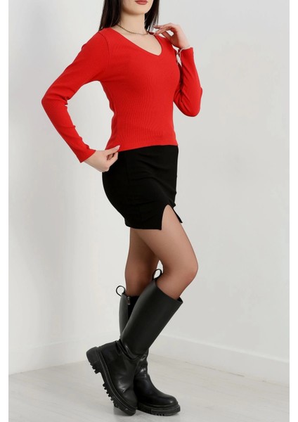 Xmpdby V Yaka Kaşkorse Bluz Kırmızı A3699 (Beden: L) fiyatları