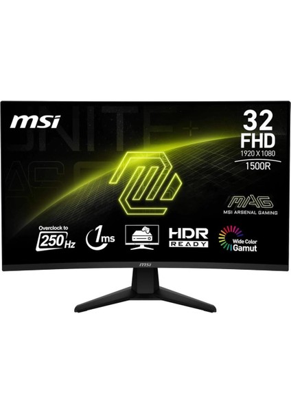 Msı Mag 32C6X 31.5" 1 Ms Full Hd Curved 250 Hz Oyuncu Monitörü Teşhir