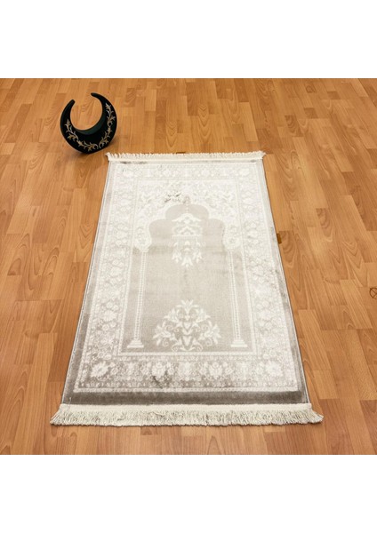 Geleneksel Motifli Yünlü Seccade Gri fiyatları