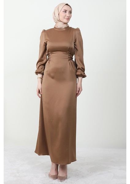 Sahra Tesettür Elbise Karamel modelleri