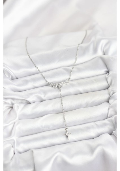 316L Çelik Zincir Gümüş Renk Yıldız Model Y Kadın Kolye fiyatları