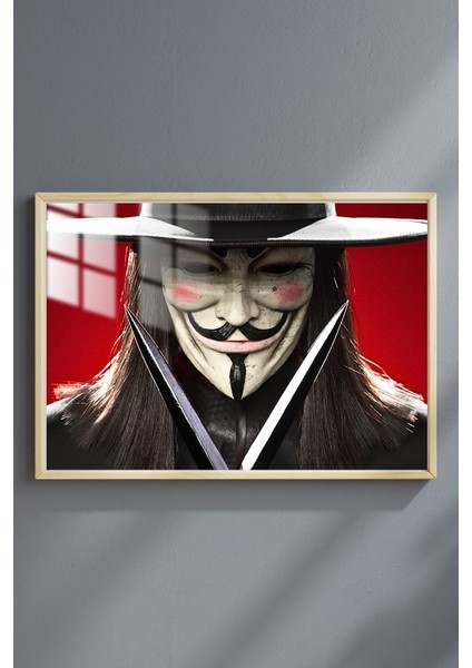 V For Vendetta Çerçeveli Metal Poster Tablo modelleri