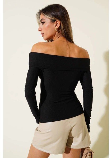 Xmpdby Madonna Yaka Düğmeli Bluz Siyah T4329 (Beden: Xl) fiyatları